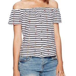 ✨SOLD✨ Lucky Brand Off-Shoulder Embroidered Top